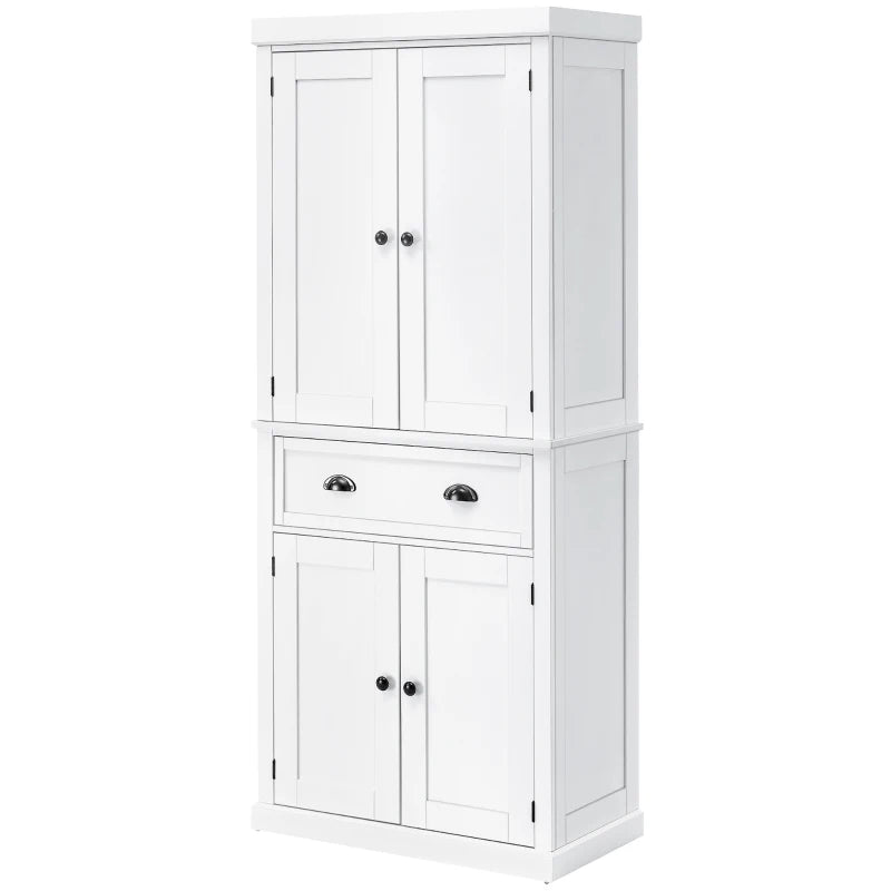 English Elm Tall Farmhouse Pantry Cabinet with Beadboard Doors Drawer and Adjustable Shelving T3971S00120