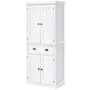 English Elm Tall Farmhouse Pantry Cabinet with Beadboard Doors Drawer and Adjustable Shelving T3971S00120