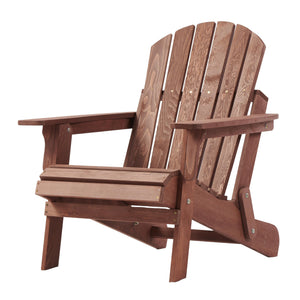 English Elm Oversize Hemlock Wood Folding Adirondack Chair Foldable Patio Seat for Outdoor Decks D720094424