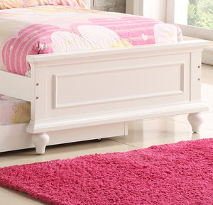 English Elm Contemporary Twin Bed with Trundle and Tufted Upholstered Headboard, Sturdy Slats, Kids Bedroom Furniture Pink,White 83 L x 12 W x 9 H B011S02033