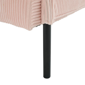 English Elm United We Win Corduroy Loveseat Plush Ergonomic Sofa with Spring Support Metal Legs Pink W1568P410044