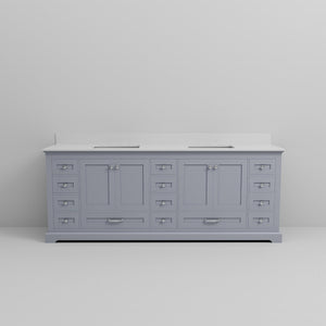 English Elm Dark Grey Double Bath Vanity 84 in W x 22 in D with Cultured Marble Top, Soft-Close Drawers, Storage B2731P258428