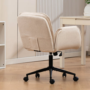 English Elm Stylish Barrel Swivel Accent Chair Upholstered Seat with Storage for Vanity or Dining W3248P424649