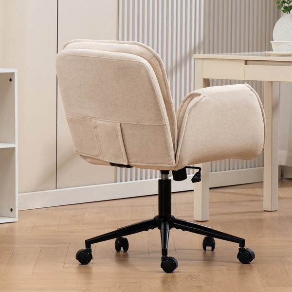 English Elm Stylish Barrel Swivel Accent Chair Upholstered Seat with Storage for Vanity or Dining W3248P424649