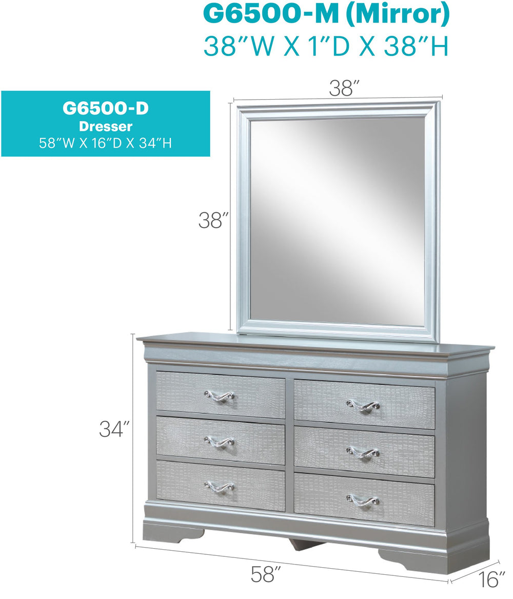 English Elm Lorana Silver Champagne Croc Texture Chest with Durable Wood Veneers, 48"H Elegant Bedroom Focal Point Champagne 37 L x 59 W x 18 H B078118415