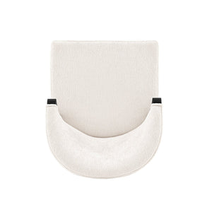 English Elm Ola Wood Chenille Dining Chair with Elm Frame and Brushed Gold Tips, Luxurious Foam Seat, 330lb Capacity Cream B365P397699