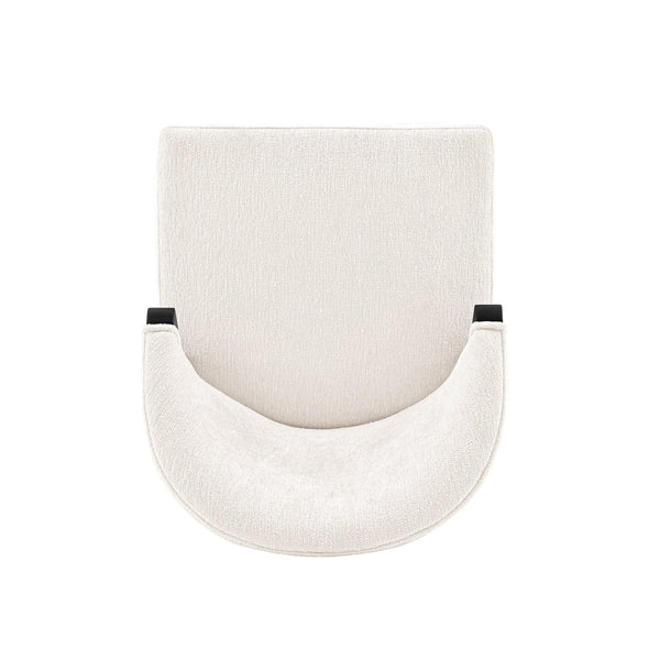 English Elm Ola Wood Chenille Dining Chair with Elm Frame and Brushed Gold Tips, Luxurious Foam Seat, 330lb Capacity Cream B365P397699