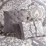 Madison Park Vienna Transitional 6 Piece Printed Duvet Cover Set MP12-477 Grey