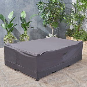 English Elm Christopher Knight Home® - SHIELD Chat Set Cover Waterproof Polyester Fabric, Handcrafted 19x8.5x6.38 Protective Outdoor Slipcover Grey 60003.00GRY