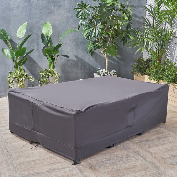English Elm Christopher Knight Home® - SHIELD Chat Set Cover Waterproof Polyester Fabric, Handcrafted 19x8.5x6.38 Protective Outdoor Slipcover Grey 60003.00GRY