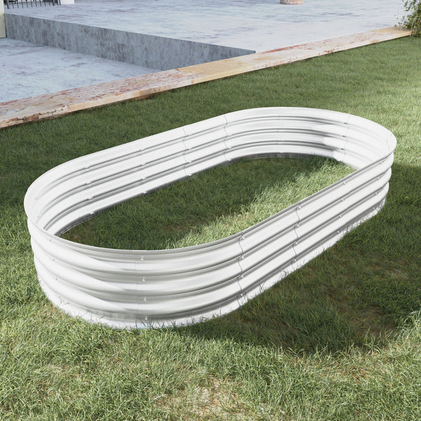 English Elm 6x3x1ft Galvanized Raised Garden Bed Kit - Heavy-Duty Rust-Resistant Metal Planter, Modular Easy Assembly W840P310522