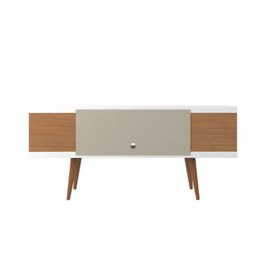 English Elm Utopia 53" Tv Stand In Maple Cream & White - Modern Design, Ample Storage, Clean Cable Management B365P398367-GIGA