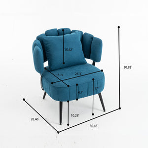 English Elm Decorative Chenille Barrel Tub Chair with Pocket Coil Cushion for Cozy Reading Nooks Blue W5188P462024