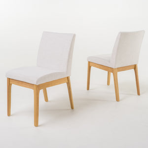 English Elm Dining Chair Set of Two Armless Upholstered Seats with Rubberwood Legs Modern Style 58924.00LBE