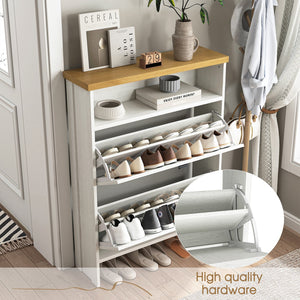 English Elm Multi-Functional Four-Layer Mdf Shoe Cabinet - Modern Minimalist Storage For Entryway Organization W3226P279088