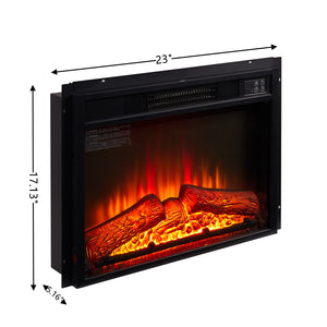 English Elm Electric Electric Fireplace Insert 23" 1400W 120V Realistic Flame Remote Control, Fits 23" Opening W2275P301462