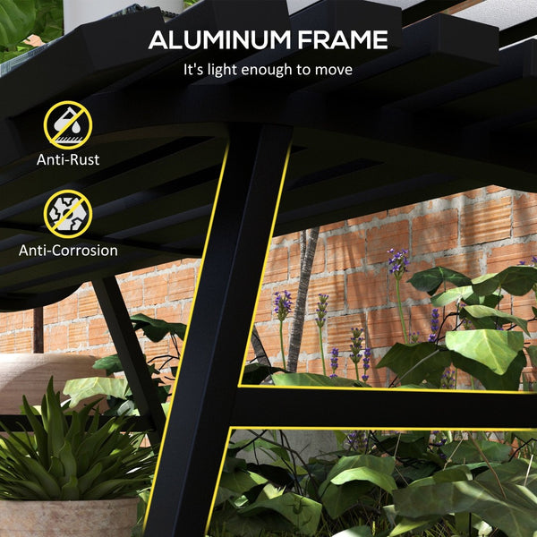 English Elm Outsunny 48.5" Lightweight Aluminum Garden Bench, Stylish Outdoor Seating For Patios And Lawns W2225P174080-GIGA