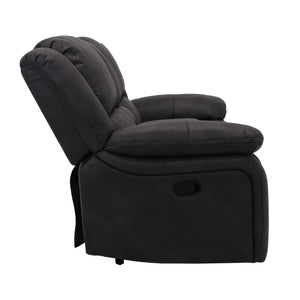 English Elm Wallace & Bay - Black Reclining Console Loveseat - Contemporary Black Licorice Fabric, Easy-Care, Space-Smart Comfort B361P384413