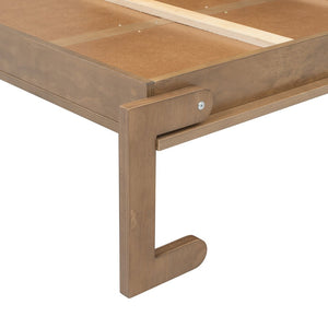 English Elm Queen Size Murphy Bed With Louvered Design, Multi-Storage Solution For Compact Living Spaces N7090004018D-GIGA