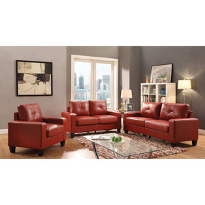 English Elm Newbury Modular Loveseat In Vibrant Red Pu - Space-Saving Comfort For Small Homes & Rvs B078108275