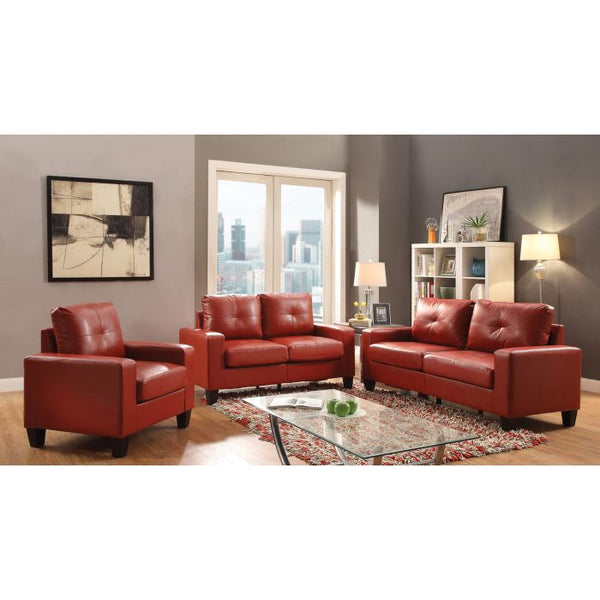 English Elm Newbury Modular Loveseat In Vibrant Red Pu - Space-Saving Comfort For Small Homes & Rvs B078108275