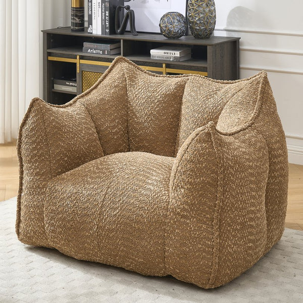 English Elm Sofa plush beanbag chair with superfiber cover and resilient foam filling for ultimate home comfort and relaxation Coffee W1996P252265