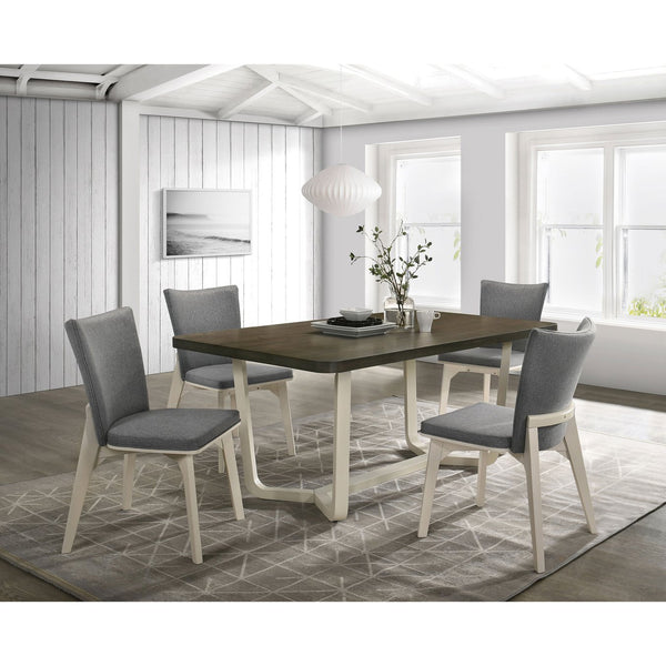 English Elm Sexton Farmhouse Rectangular Dining Set Seats Four with Upholstered Chairs B062S01419