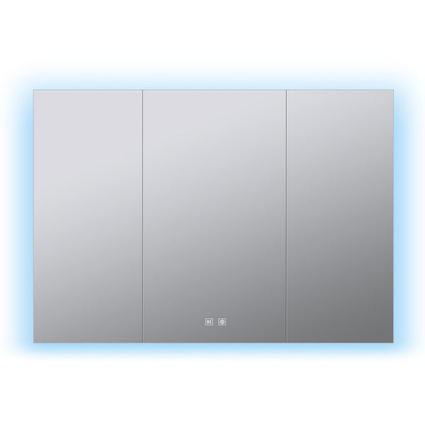 English Elm Corsica Triple Door Led Medicine Cabinet with Defogger Aluminum Frame Bathroom Mirror B2731P477803