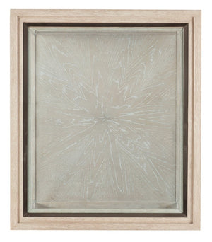 Hooker Furniture Nouveau Sandstone End Table With Beveled Tempered Glass Top, Sunburst Oak Veneer Shelf & Silver Accents 6500-80114-80