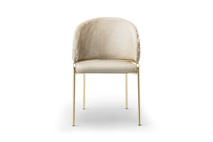 English Elm Onyx Luxe Velvet & Chenille Accent Chair with Gold Metal Frame — Plush Comfort, Durable Chic (96) Beige B009P332649