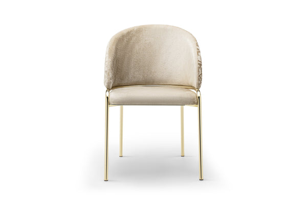 English Elm Onyx Luxe Velvet & Chenille Accent Chair with Gold Metal Frame — Plush Comfort, Durable Chic (96) Beige B009P332649