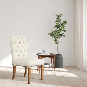 OSP Home Furnishings Jessica Tufted Dining Chair Linen