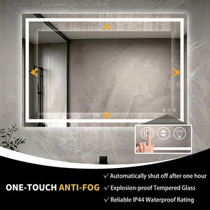 English Elm 48" X 36" Led Vanity Mirror Dimmable Anti-fog Front Back Lit Bathroom Wall W1920P493141