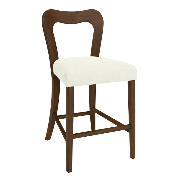 English Elm Christopher Knight Home® - Counter Stool with Curved Ergonomic Back, Solid Rubberwood Frame and Plush Upholstered Seat for Comfort Beige,Walnut N771P254008T
