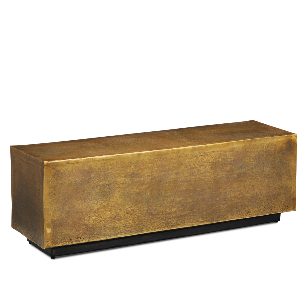 Jahnu Bench - Modern Antique Brass Cast Aluminum Bench with Unique Texture for Stylish Interiors