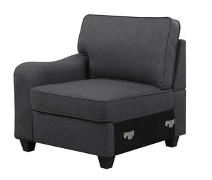 English Elm Luce 8 Piece Modular Sectional with Ottoman in Low Profile Linen for Open Living B2749S00092