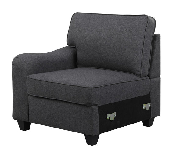 English Elm Luce 8 Piece Modular Sectional with Ottoman in Low Profile Linen for Open Living B2749S00092