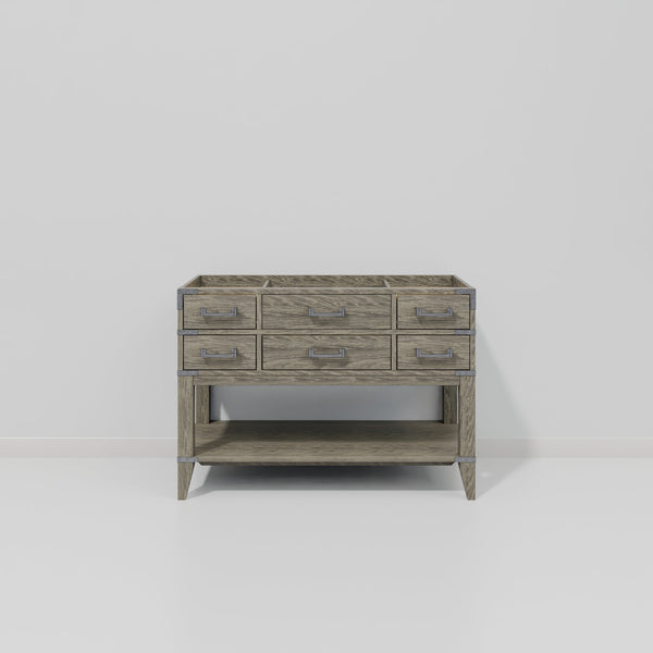 English Elm Grey Oak Single-Sink Vanity 48" W With Soft-Close Drawers & Modern Design For Effortless Storage B2731P260224