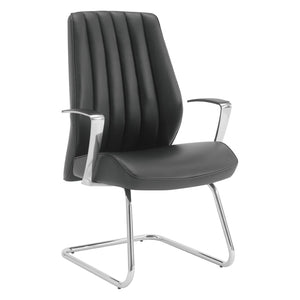 OSP Home Furnishings Sled Base Mid-back Visitor Chair with Chrome Frame and Antimicrobial Ergonomic Seating 62205C-R107