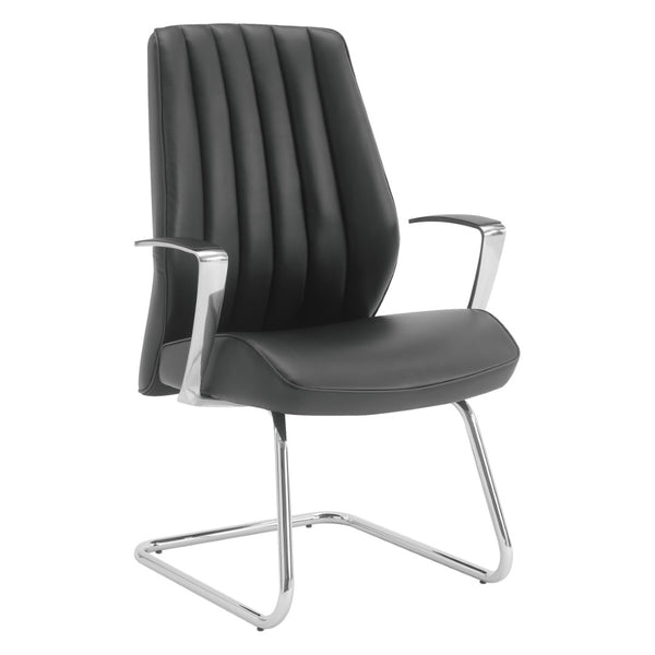 OSP Home Furnishings Sled Base Mid-back Visitor Chair with Chrome Frame and Antimicrobial Ergonomic Seating 62205C-R107