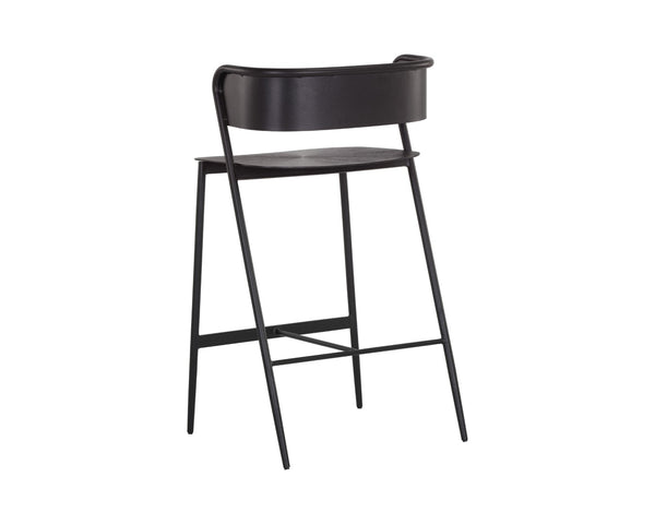 Sunpan KEANU Counter Stool - Handcrafted Gunmetal Design with Starburst Seat for Modern Spaces & Style 107640