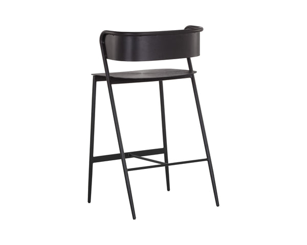 Sunpan Keanu Sleek Modern Barstool with Antique Brass Finish and Unique Starburst Design for Stylish Spaces Gunmetal