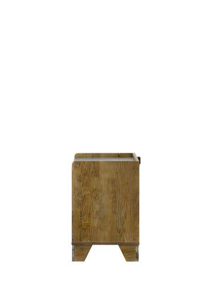 English Elm Garcia Aspen Brown Rubberwood Nightstand with Led Lighting and Usb Charging Port B2756P493476