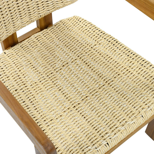 English Elm Outdoor Acacia and Rattan Armchair Set Two Ergonomic Seats for Patio Garden N719P431083N