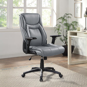 OSP Home Furnishings Exec High Back Bonded Leather Office Chair with Lumbar Support and Pneumatic Lift Grey EC93580-EC42