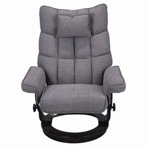 English Elm 8-point Massage Recliner with Heat Ottoman Chenille Swivel Lounge Chair W1622S00002
