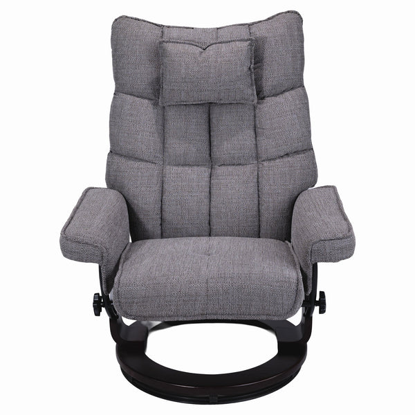 English Elm 8-point Massage Recliner with Heat Ottoman Chenille Swivel Lounge Chair W1622S00002