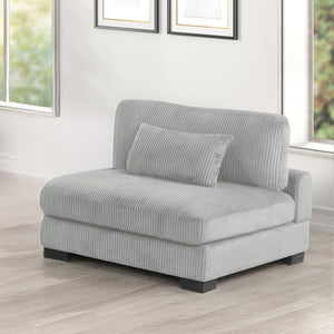 English Elm Bentley U-Shaped Modular Sectional in Gray Corduroy with Wooden Legs — Cozy, Customizable Style B009S01570
