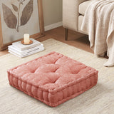 Intelligent Design Azza Casual Poly Chenille Square Floor Pillow Cushion ID31-2449 Dusty Peach