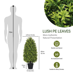 English Elm 3ft Faux Boxwood Cone Topiary Set of Two Uv Resistant Indoor Outdoor Entryway Trees W2945P323221